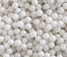 Picture of WHITE SUGAR PEARLS 4MM EDIBLE SPRINKLES X 50G